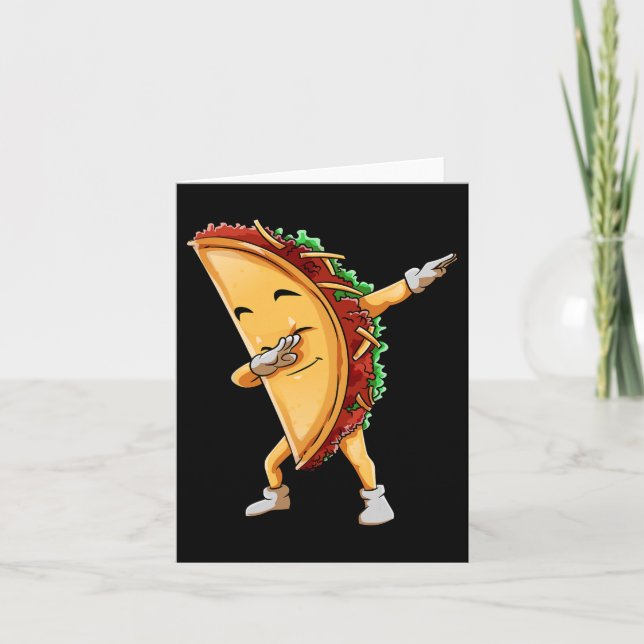 Dabbing Taco Cinco De Mayo Funny Kids Boys Mexican Kort (Framsida)