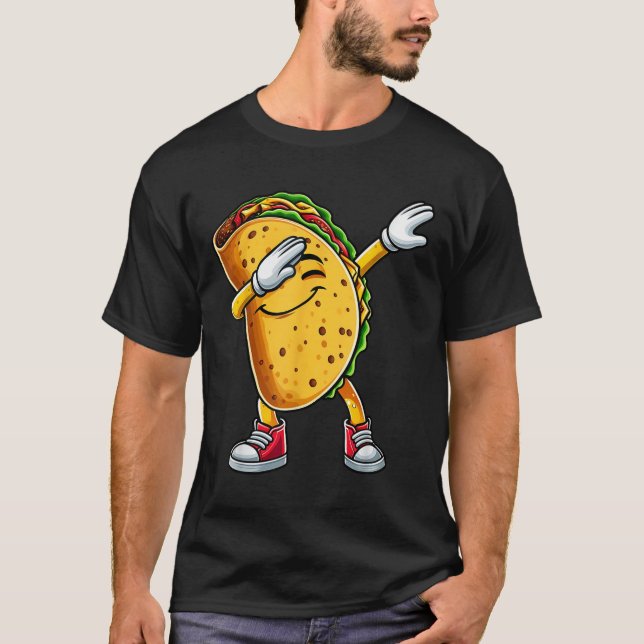 Dabbing Taco Cinco De Mayo Funny Mexican Food Boys T Shirt (Framsida)