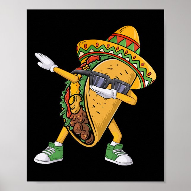 Dabbing Taco Cinco De Mayo Funny Mexican Food Dab Poster (Framsidan)