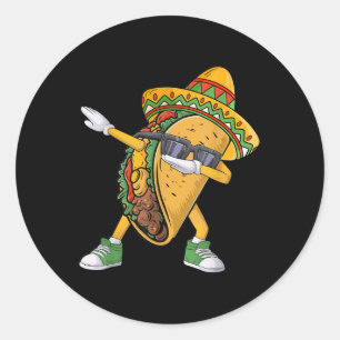 Dabbing Taco Cinco De Mayo Funny Mexican Food Dab Runt Klistermärke