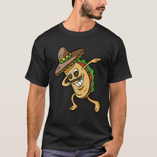 Dabbing Taco CinCo de Mayo Mexican Food  Boys Men  T Shirt (Framsida)