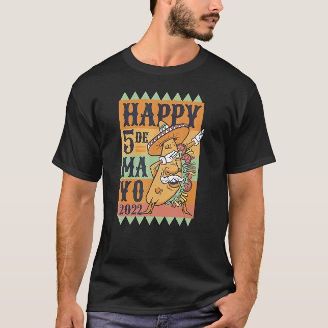 Dabbing Taco Mexican 5th De Mayo Vegan Food Manar  T Shirt (Framsida)