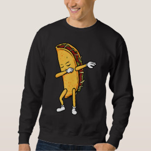 Dabbing Taco Mexican Food Cinco 5 De Mayo Lång Ärmad Tröja