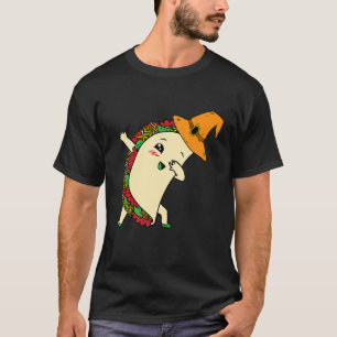 Dabbing Taco Witch Hat Lazy Halloween Costume Mexi T Shirt