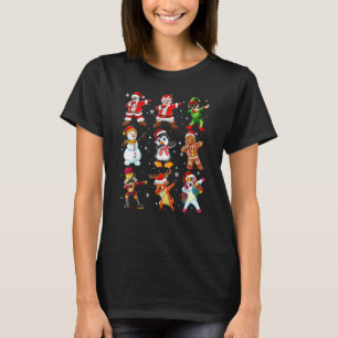 Dabbing Team Santa Claus Penguin Elf-julen T Shirt