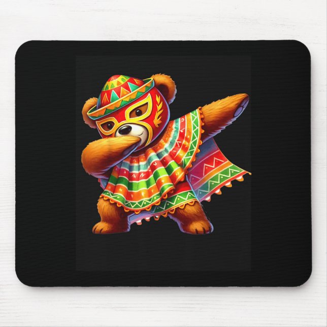 Dabbing Teddy Bear Lucha Libre Cinco De Mayo Mexik Musmatta (Framsidan)