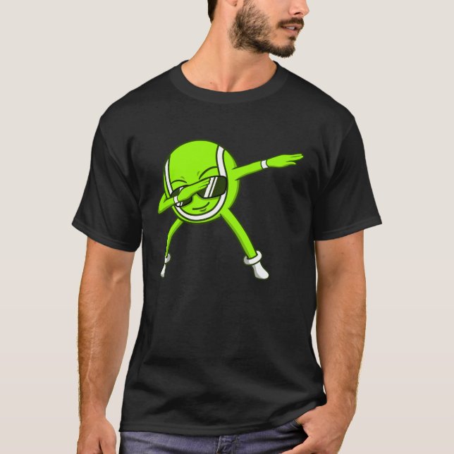 Dabbing Tennis Boll Sports Älskare Player Coach T Shirt (Framsida)