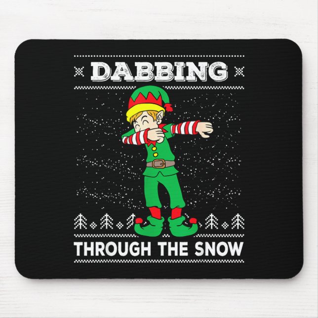 Dabbing Through The Snow Elf Dab Ugly Christmas Sw Musmatta (Framsidan)