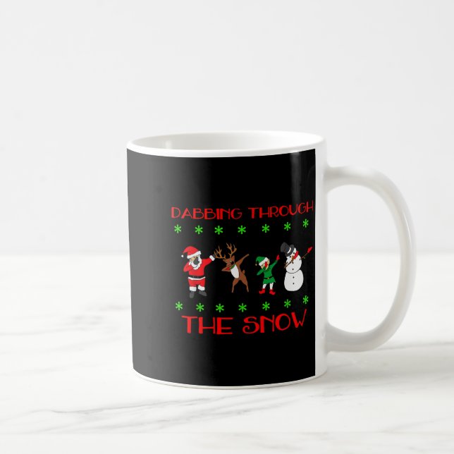 Dabbing Through The Snow Funny Christmas Design  Kaffemugg (Höger)