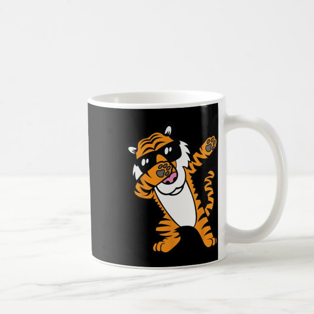 Dabbing Tiger Funny Coola Dancing Big Cat Dab Kaffemugg (Höger)