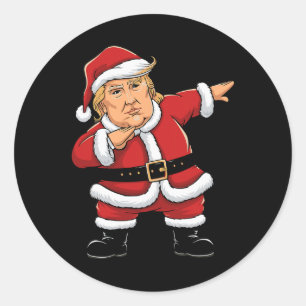 Dabbing Tomte Trump Jul Belysning Flickor Pojkar B Runt Klistermärke