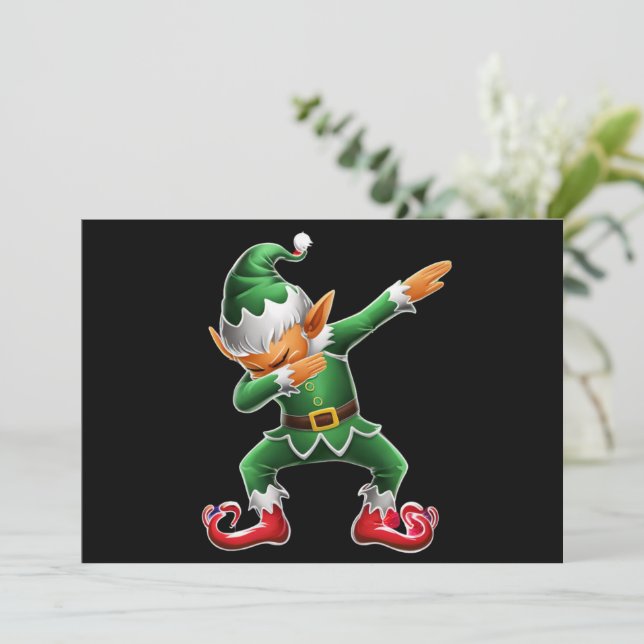 Dabbing Tomtedräkt Julklubb Xmas Julkort (Stående Fram)