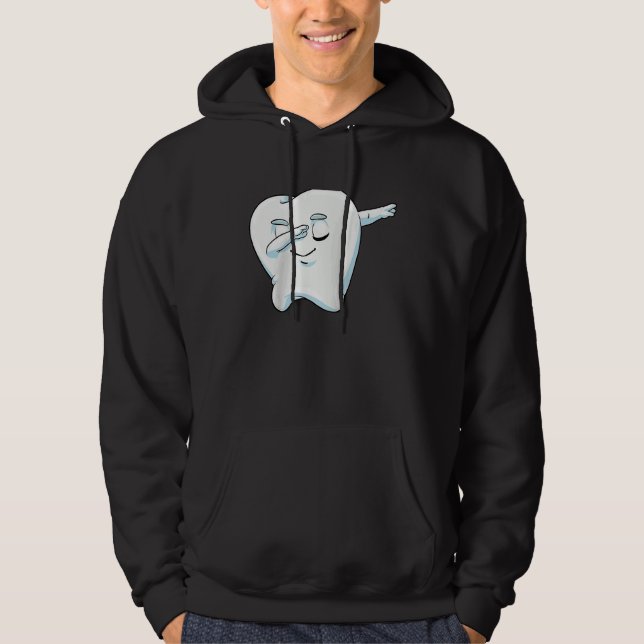 Dabbing Tooth Dental Hygienist Dentist Orthodontis Hoodie (Framsida)