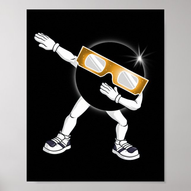 Dabbing Total Solar Eclipse 2024 Roligt Dab Boys G Poster (Framsidan)