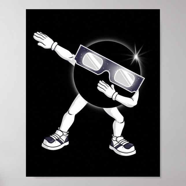 Dabbing Total Solar Eclipse 2024 Totality Dab Kids Poster (Framsidan)