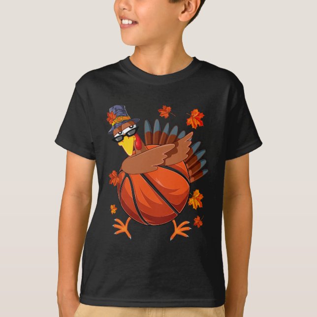 Dabbing Turkey and Sketll Ll Fall Vibes Thanksgivi T Shirt (Framsida)