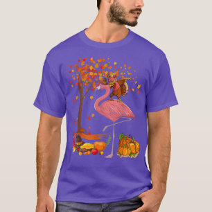 Dabbing Turkey Riding Flamingo Thanksgiving Fall T Shirt