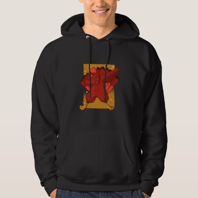 Dabbing Turkey Thanksgiving Day Boys Girls  Dab 20 Hoodie (Framsida)