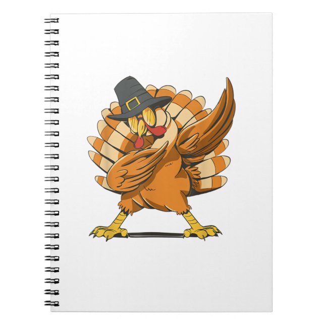 Dabbing Turkey Thanksgiving Day Pilgrim Funny Dab Anteckningsbok (Framsidan)