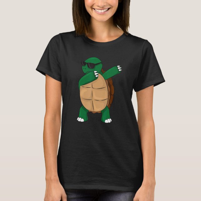 Dabbing turtle Dab Funny Gift-idé för manar kvinno T Shirt (Framsida)