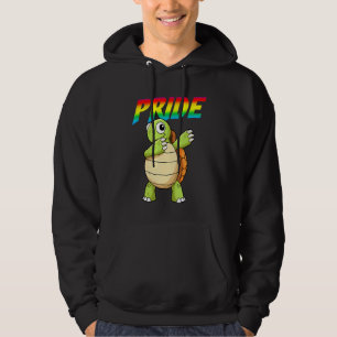 Dabbing Turtle Lesbisk Bisexual Gay LGBT Pride Gif Hoodie
