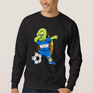 Dabbing Turtle Nicaragua Ocer Fläkt Jersey Flagga  Lång Ärmad Tröja