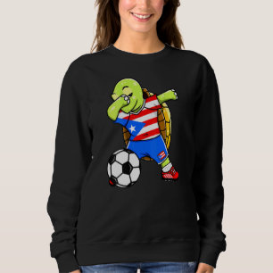 Dabbing Turtle Puerto Rico Soccer Fläkt Jersey Fla T Shirt