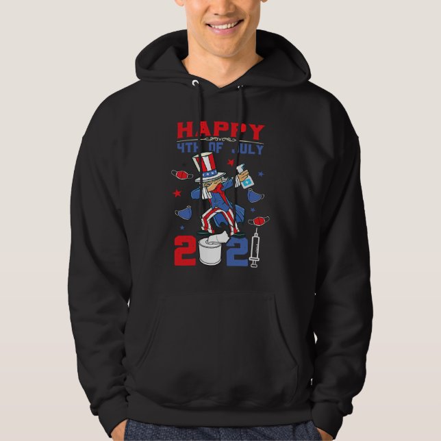 Dabbing Uncle Sam 4th of July 2021 kids boys girls Hoodie (Framsida)