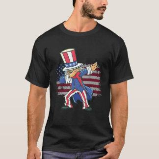 Dabbing Uncle Sam American Flag USA 4th of July Pa T Shirt