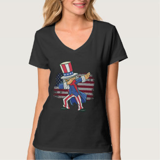 Dabbing Uncle Sam American Flag USA 4th of July Pa T Shirt