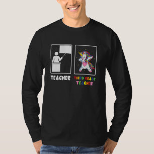 Dabbing Unicorn 3th Klass Tredje Klass-läraren T Shirt