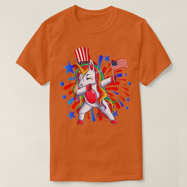 Dabbing Unicorn 4:e juli 2004 T Shirt (Design framsida)