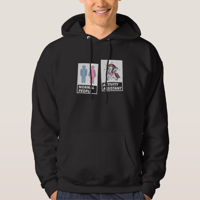 Dabbing Unicorn Activity Assistant Coordinator Pro Hoodie (Framsida)