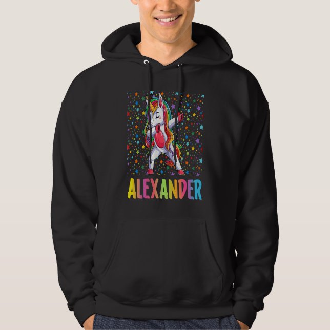Dabbing Unicorn Alexander Hoodie (Framsida)