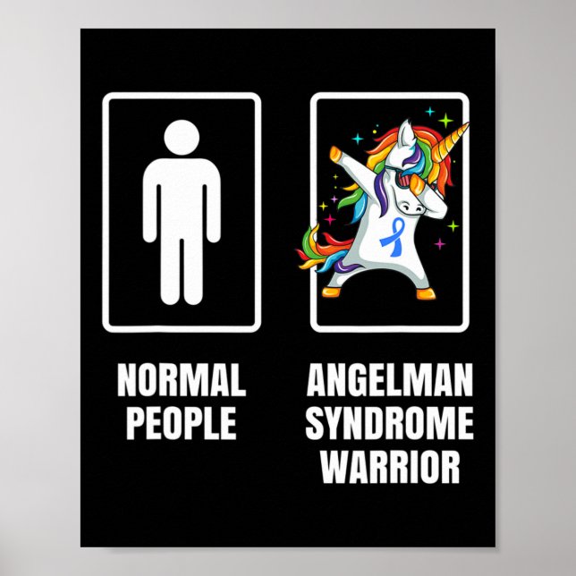 Dabbing Unicorn Angelman Syndrome Warrior Survivor Poster (Framsidan)