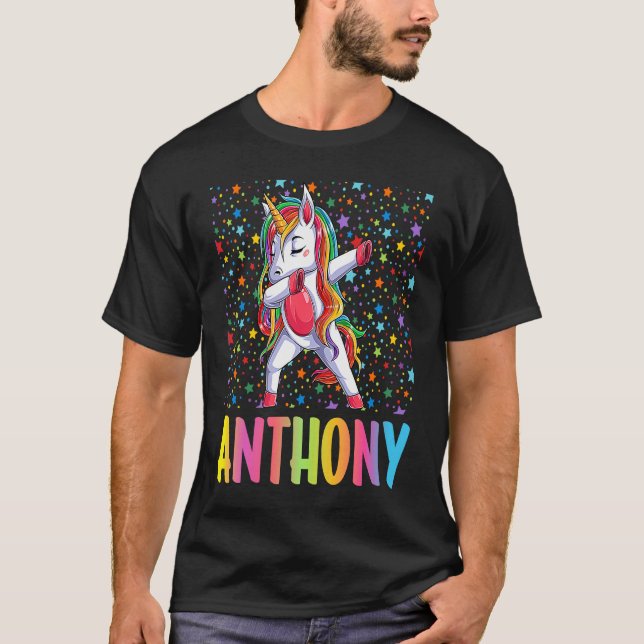 Dabbing Unicorn Anthony T Shirt (Framsida)