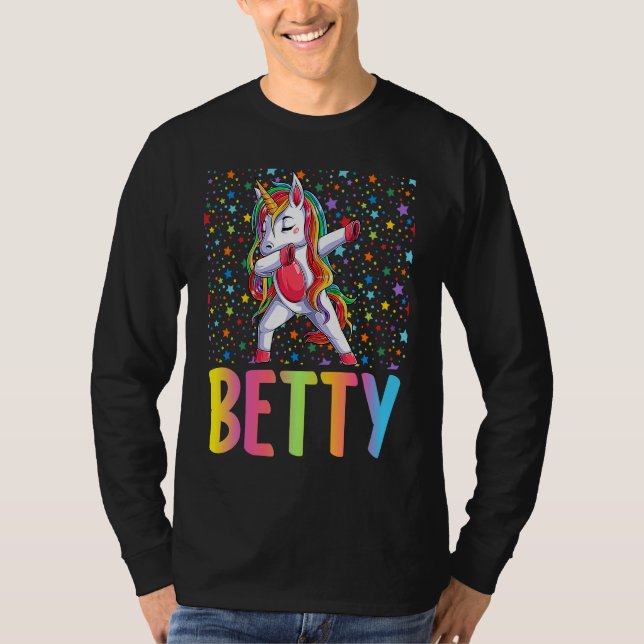 Dabbing Unicorn Betty T Shirt (Framsida)