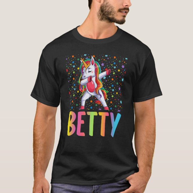 Dabbing Unicorn Betty T Shirt (Framsida)