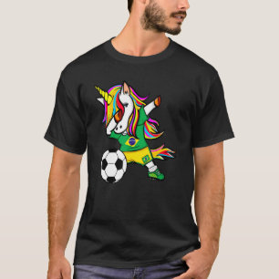 Dabbing Unicorn Brazball Brazilian Flagga Soc T Shirt
