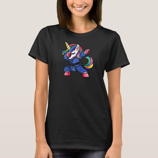 Dabbing Unicorn Brazilian Jiu Jitsu Mamma Tee Bjj  (Framsida)