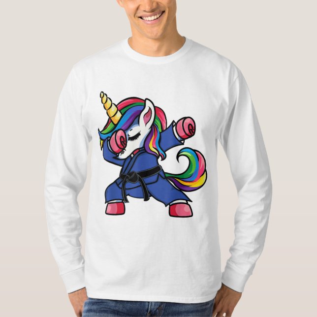 Dabbing Unicorn Brazilian Jiu Jitsu Mamma Tee BJJ  (Framsida)