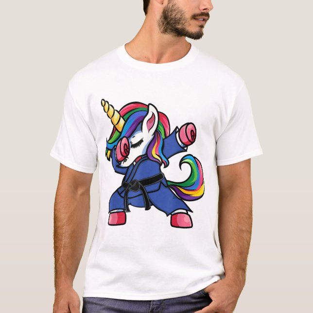 Dabbing Unicorn Brazilian Jiu Jitsu Mamma Tee BJJ  (Framsida)