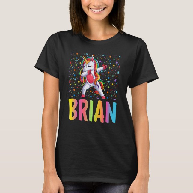 Dabbing Unicorn Brian T Shirt (Framsida)