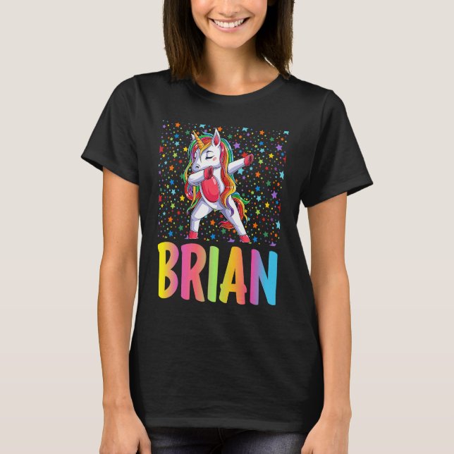 Dabbing Unicorn Brian T Shirt (Framsida)