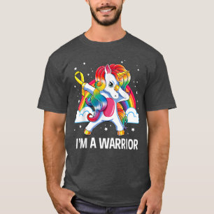 Dabbing Unicorn Children Cancer Awareness Warrior T Shirt