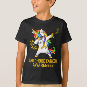 Dabbing Unicorn Children Cancer Awareness Warrior T Shirt