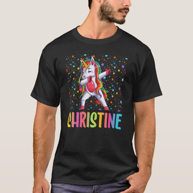 Dabbing Unicorn Christine T Shirt (Framsida)