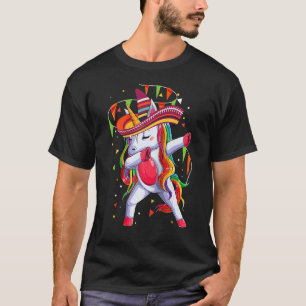 Dabbing Unicorn Cinco De Mayo Rainbow Kids Women M T Shirt
