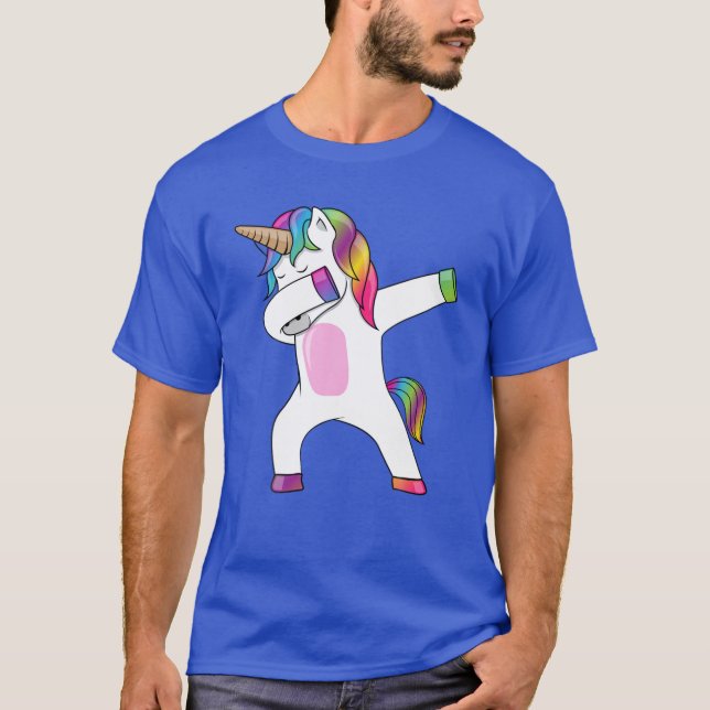 Dabbing Unicorn - Dab Dance Rainbow Unicorn T Shirt (Framsida)
