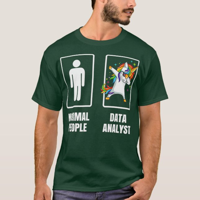 Dabbing Unicorn Data Analyst Data Scientist T Shirt (Framsida)